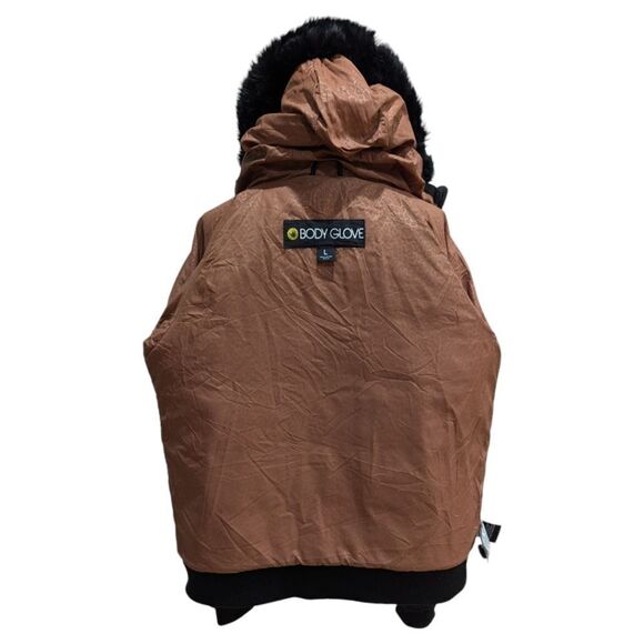 Body Glove Women's Large Hooded with Faux Fur Trim Jacket Zip Up in Black - Picture 8 of 10